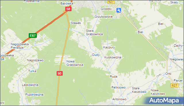 mapa Dudy, Dudy na mapie Targeo