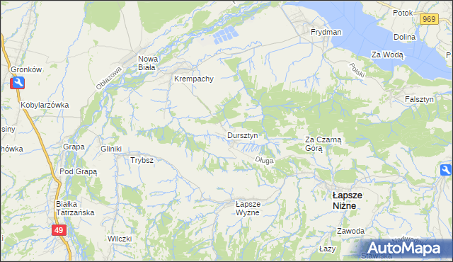 mapa Dursztyn, Dursztyn na mapie Targeo