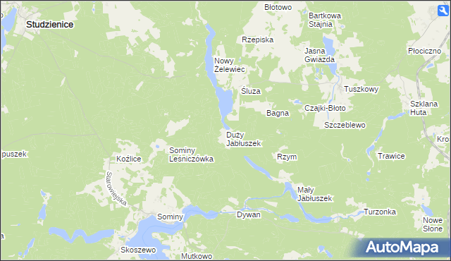mapa Duży Jabłuszek, Duży Jabłuszek na mapie Targeo