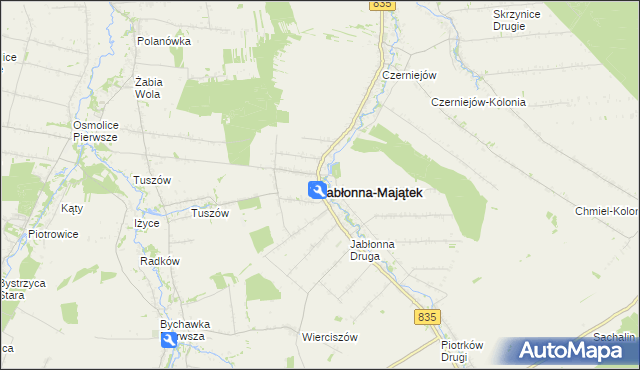mapa Jabłonna-Majątek, Jabłonna-Majątek na mapie Targeo