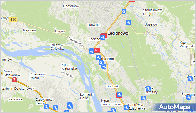 mapa Jabłonna powiat legionowski, Jabłonna powiat legionowski na mapie Targeo