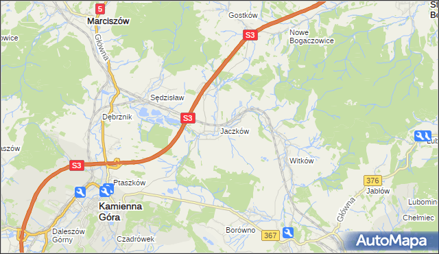 mapa Jaczków, Jaczków na mapie Targeo