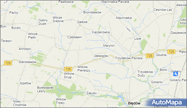 mapa Jadwigów gmina Błędów, Jadwigów gmina Błędów na mapie Targeo