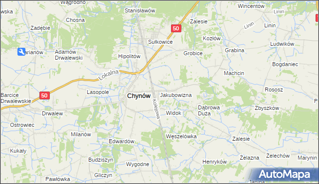 mapa Jakubowizna, Jakubowizna na mapie Targeo