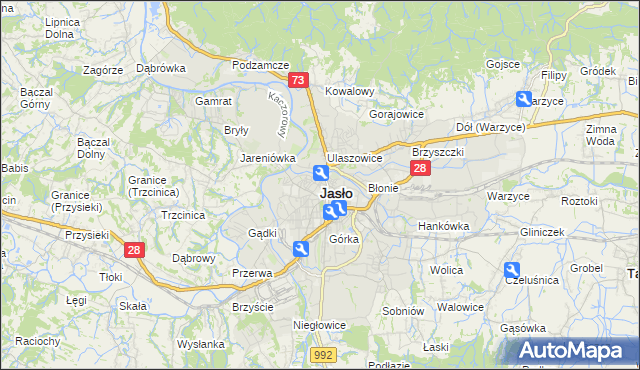 mapa Jasła, Jasło na mapie Targeo