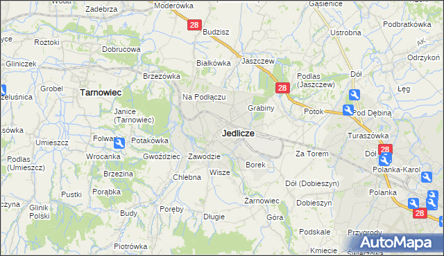 mapa Jedlicze, Jedlicze na mapie Targeo