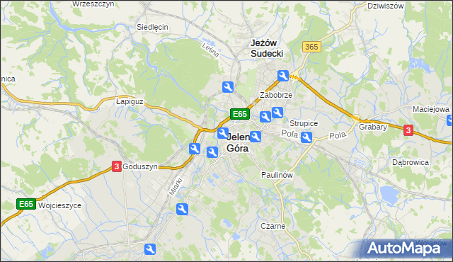 mapa Jelenia Góra, Jelenia Góra na mapie Targeo