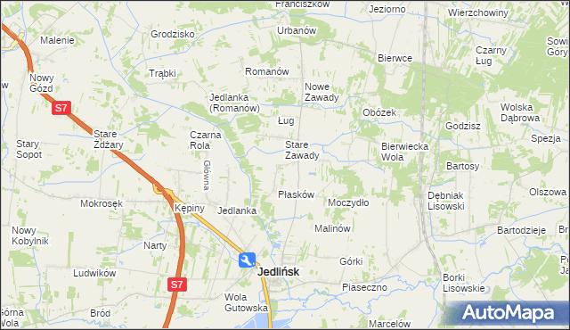 mapa Józefów gmina Jedlińsk, Józefów gmina Jedlińsk na mapie Targeo