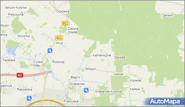 mapa Kamieniczne, Kamieniczne na mapie Targeo