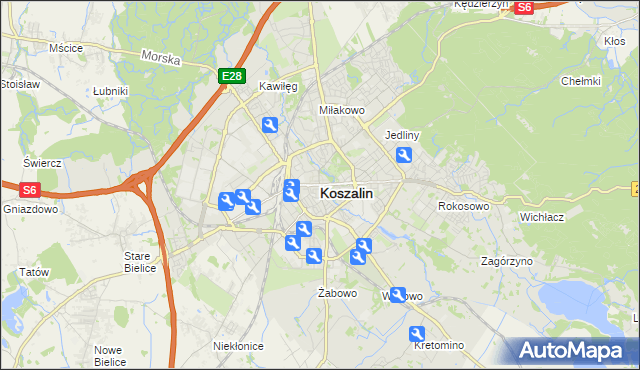 mapa Koszalina, Koszalin na mapie Targeo