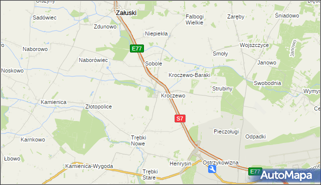 mapa Kroczewo, Kroczewo na mapie Targeo