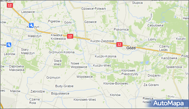 mapa Kuczki-Kolonia, Kuczki-Kolonia na mapie Targeo