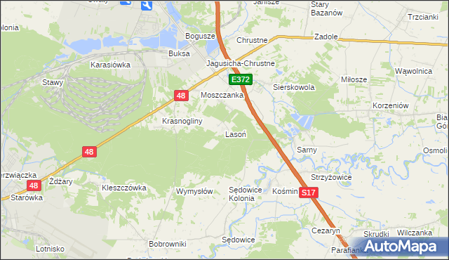 mapa Lasoń, Lasoń na mapie Targeo