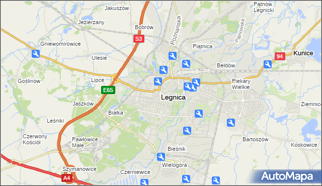 mapa Legnicy, Legnica na mapie Targeo