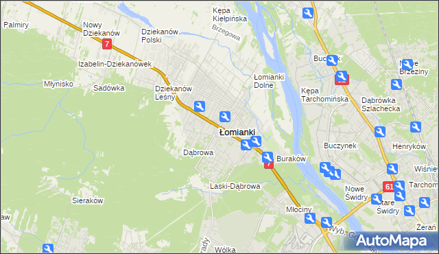 mapa Łomianki, Łomianki na mapie Targeo