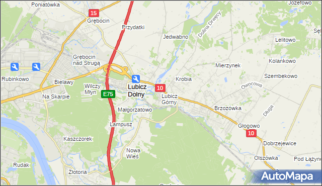 mapa Lubicz Górny, Lubicz Górny na mapie Targeo