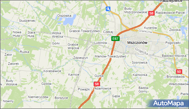 mapa Marków-Towarzystwo, Marków-Towarzystwo na mapie Targeo