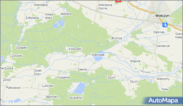 mapa Markowe, Markowe na mapie Targeo