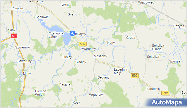 mapa Maszewy, Maszewy na mapie Targeo