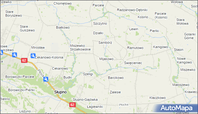 mapa Mijakowo, Mijakowo na mapie Targeo