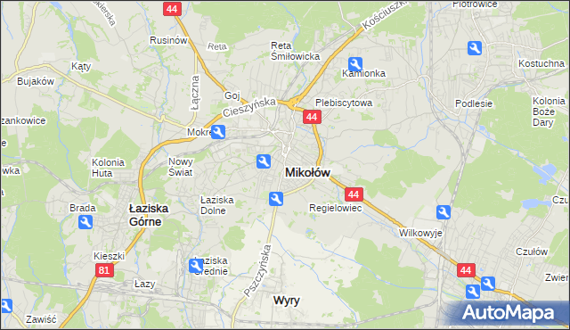 mapa Mikołów, Mikołów na mapie Targeo