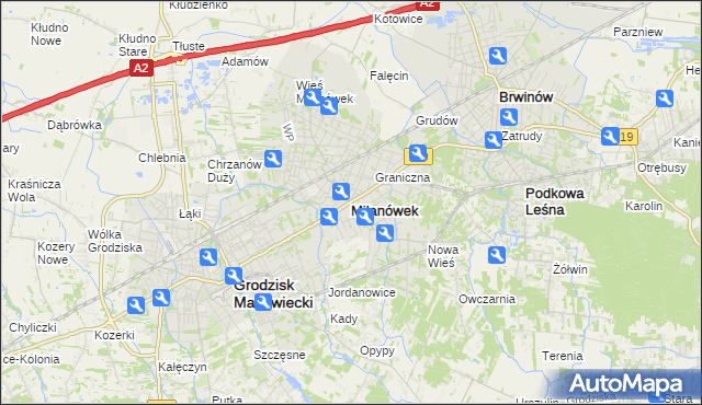 mapa Milanówek, Milanówek na mapie Targeo