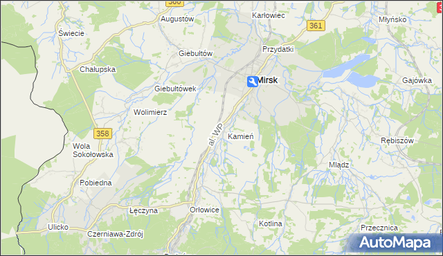 mapa Mroczkowice gmina Mirsk, Mroczkowice gmina Mirsk na mapie Targeo