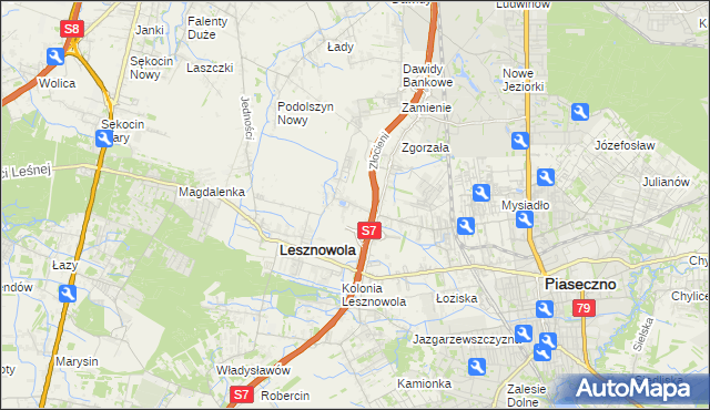mapa Nowa Wola gmina Lesznowola, Nowa Wola gmina Lesznowola na mapie Targeo