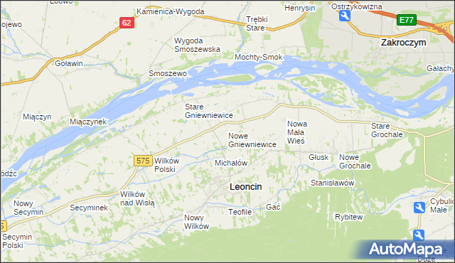 mapa Nowe Gniewniewice, Nowe Gniewniewice na mapie Targeo