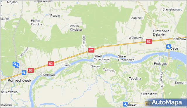 mapa Nowe Orzechowo, Nowe Orzechowo na mapie Targeo