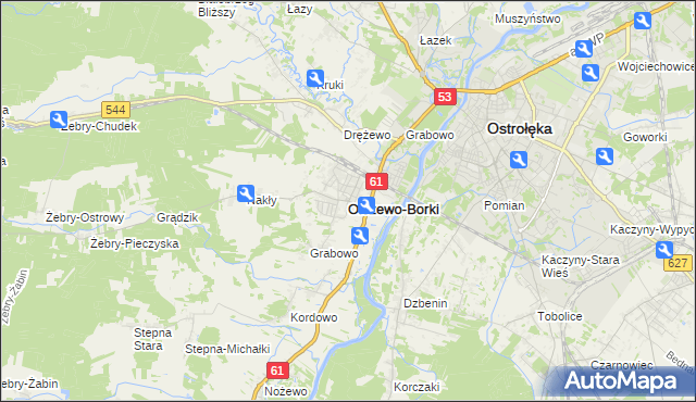 mapa Olszewo-Borki, Olszewo-Borki na mapie Targeo