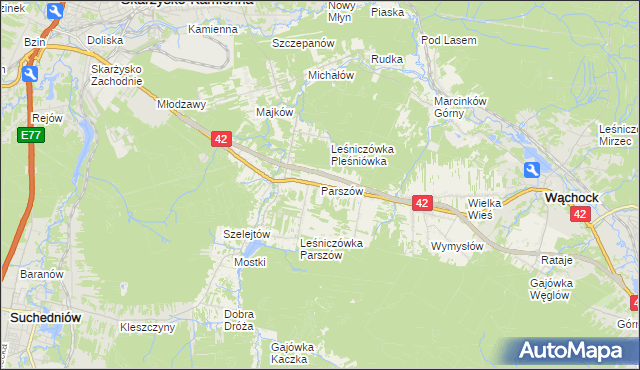 mapa Parszów, Parszów na mapie Targeo