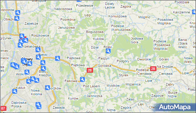 mapa Paszyn, Paszyn na mapie Targeo