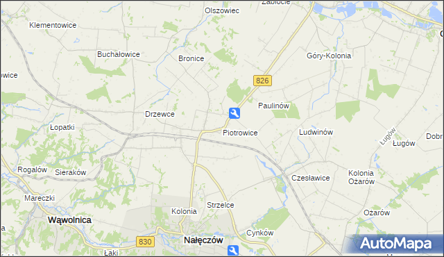 mapa Piotrowice gmina Nałęczów, Piotrowice gmina Nałęczów na mapie Targeo