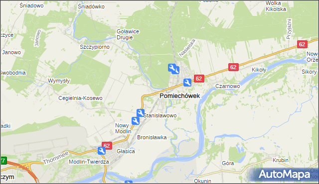 mapa Pomiechówek, Pomiechówek na mapie Targeo