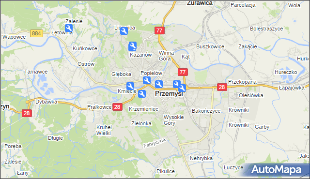 mapa Przemyśla, Przemyśl na mapie Targeo