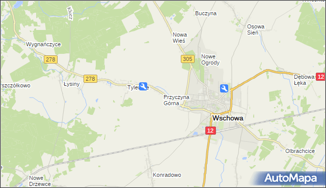 mapa Przyczyna Górna, Przyczyna Górna na mapie Targeo