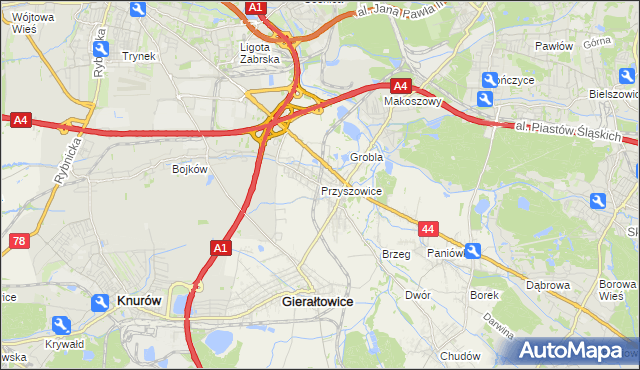 mapa Przyszowice, Przyszowice na mapie Targeo