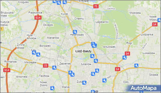 mapa Radogoszcz gmina Łódź, Radogoszcz gmina Łódź na mapie Targeo