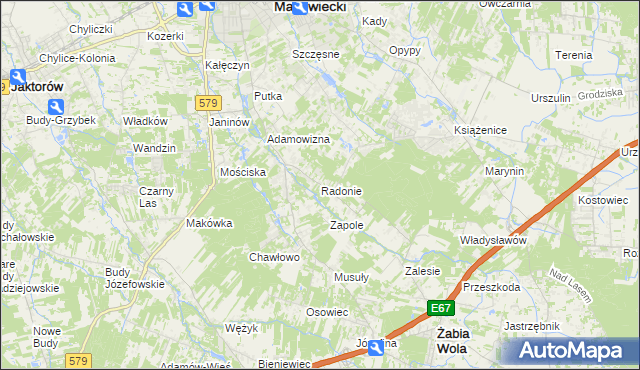 mapa Radonie, Radonie na mapie Targeo