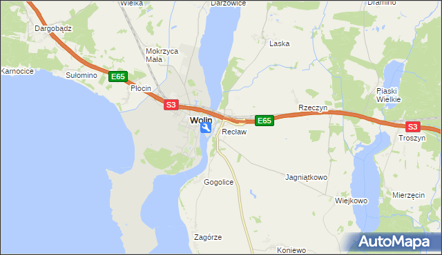 mapa Recław, Recław na mapie Targeo