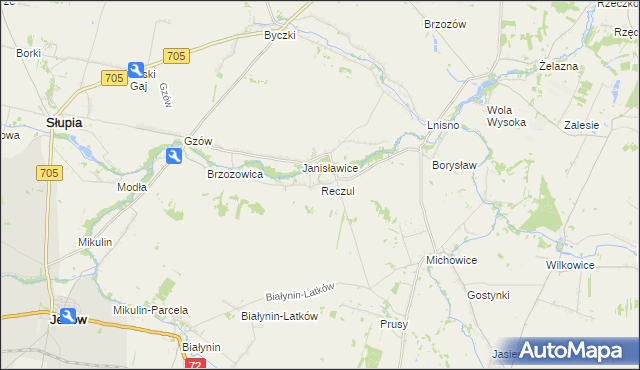 mapa Reczul, Reczul na mapie Targeo