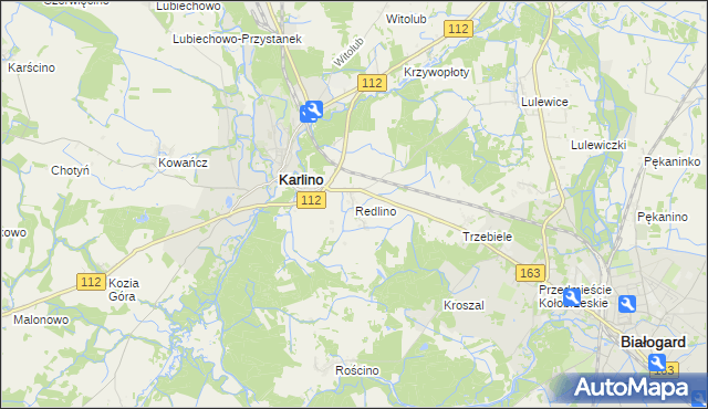mapa Redlino, Redlino na mapie Targeo
