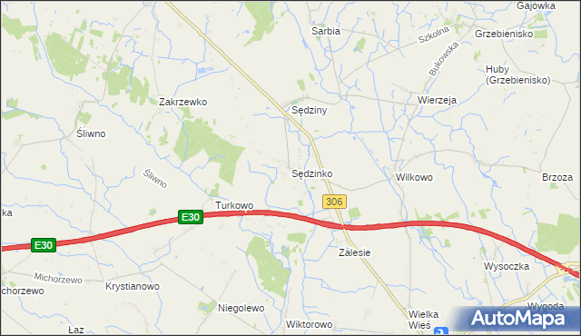 mapa Sędzinko, Sędzinko na mapie Targeo