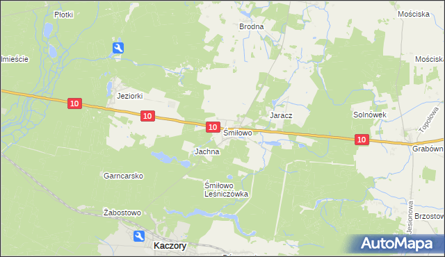 mapa Śmiłowo gmina Kaczory, Śmiłowo gmina Kaczory na mapie Targeo