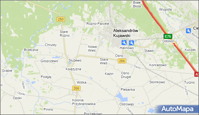 mapa Stara Wieś gmina Aleksandrów Kujawski, Stara Wieś gmina Aleksandrów Kujawski na mapie Targeo