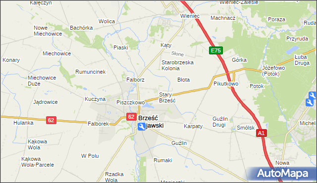 mapa Stary Brześć, Stary Brześć na mapie Targeo