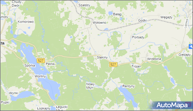 mapa Stękiny, Stękiny na mapie Targeo