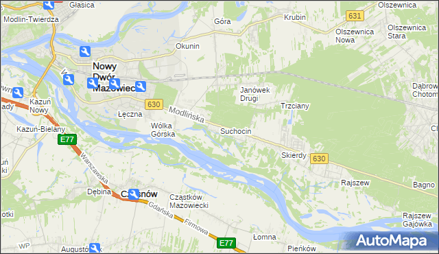 mapa Suchocin gmina Jabłonna, Suchocin gmina Jabłonna na mapie Targeo