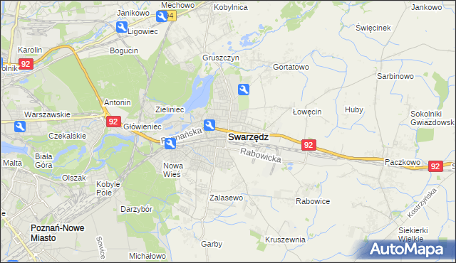 mapa Swarzędz, Swarzędz na mapie Targeo